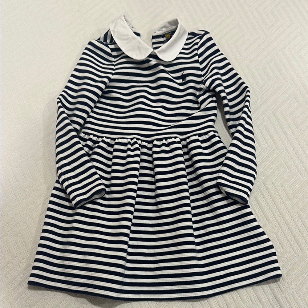 Ralph Lauren polo EUC Striped Navy and White Kids Dress